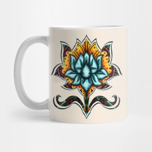 Blue yoga lotus flower, spirituality lotus Mug